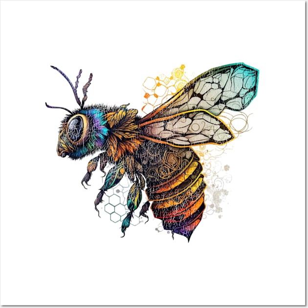 Honey Bee, Beekeeper, Nature Lover Gift, Insect Graphic, Save the Bees, Bee Conservation, Bee Lover Gift, Beekeeper Wall Art by Funkrafstik